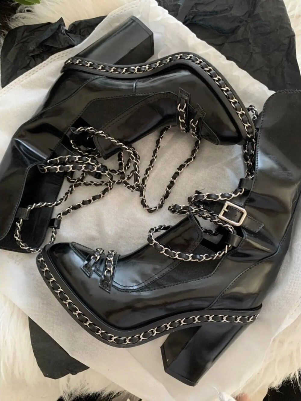 Chanel Obsession Chain Leather Boot 39.5 / US 9.5, Rare model